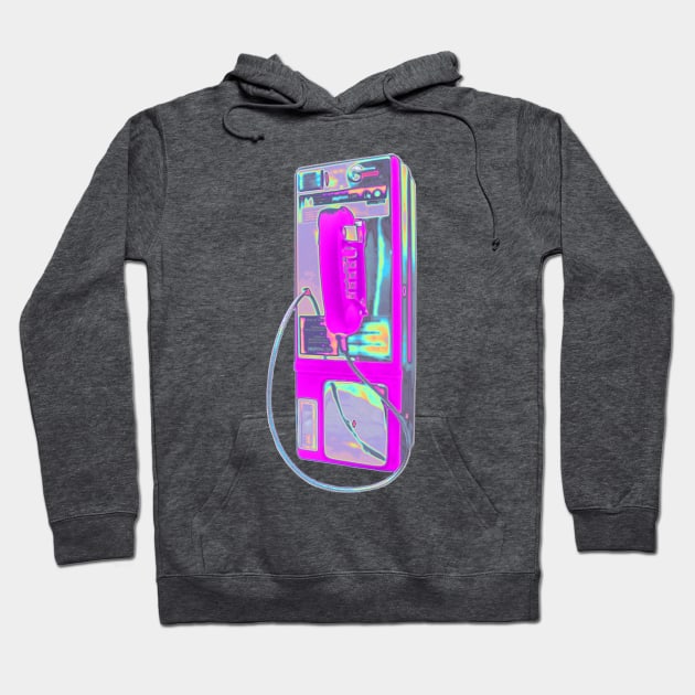 Pink Holo Pay Phone Hoodie by dinaaaaaah